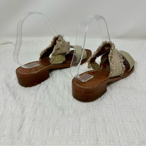 Sam Edelman Jeni Metallic Leather & Fringe Slide Sandals- Size 7 - Picture 10 of 13